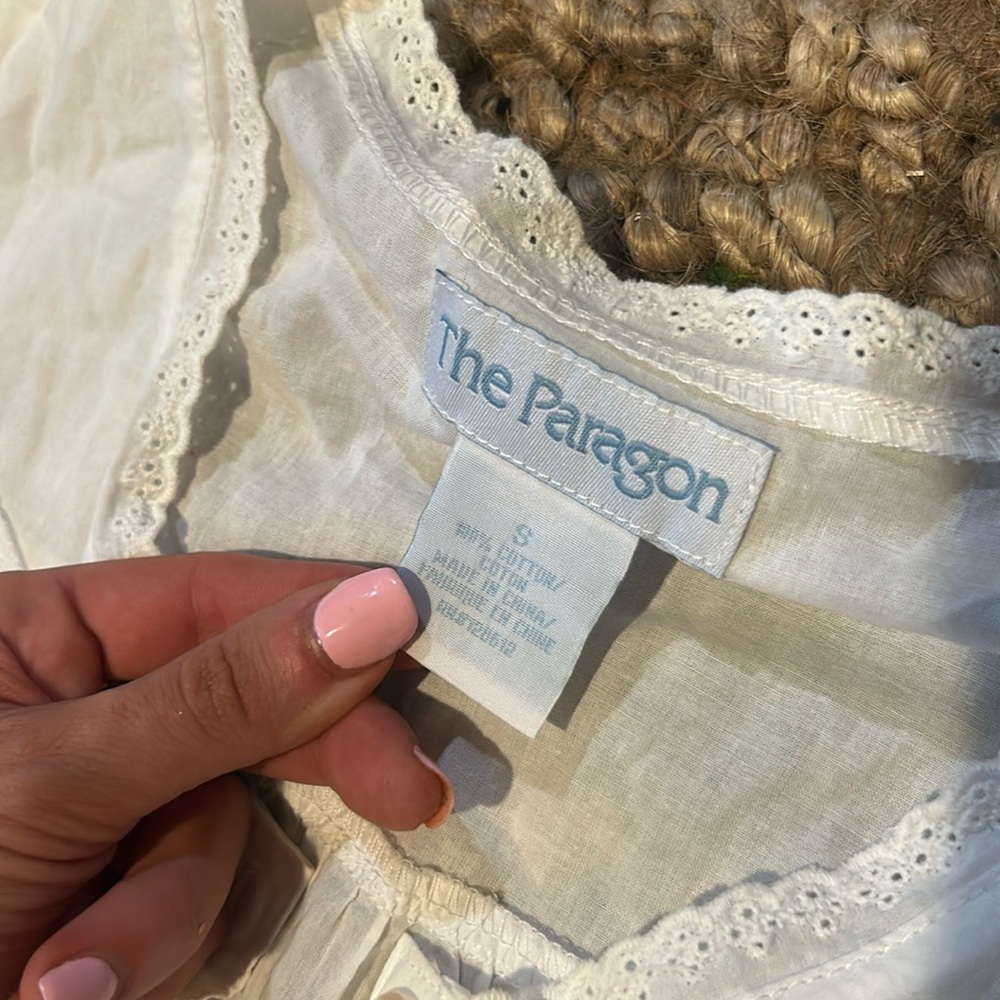 The Paragon 100% Cotton White Prairie Dress Size Small - Picture 5 of 9